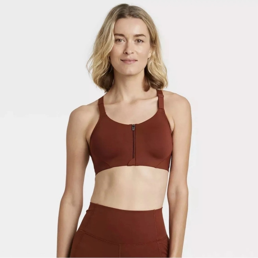 Front Closure Racer Back High Intensity Sports Bra NWOT